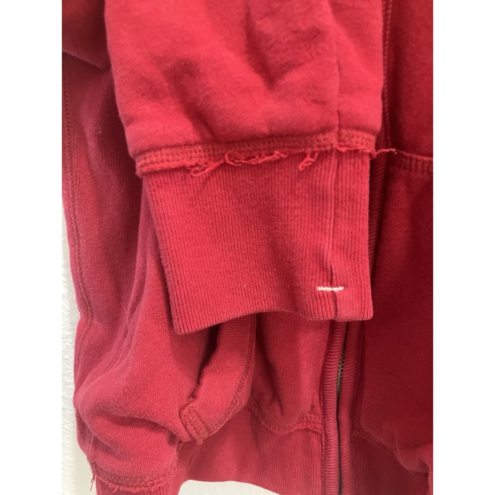 Y2k Vintage Aeropostale New York City Red Zip Up Faux Fur Hoodie Size Large - Picture 3 of 12